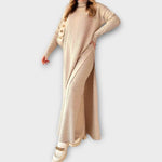 Μάξι Πλεκτό Φόρεμα με Χαλαρή Γραμμή