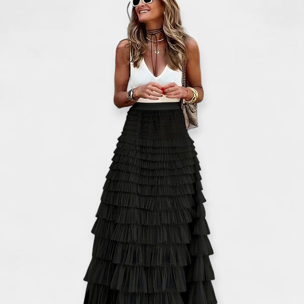 Boho Φούστα με Διχτυωτό Τελείωμα