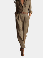 Ειρήνη - Καρό φόρμα με εκλεπτυσμένες λεπτομέρειες