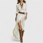 Κλεονίκη - Μακρύ λινό φόρεμα με διακριτική κομψότητα και φυσική άνεση