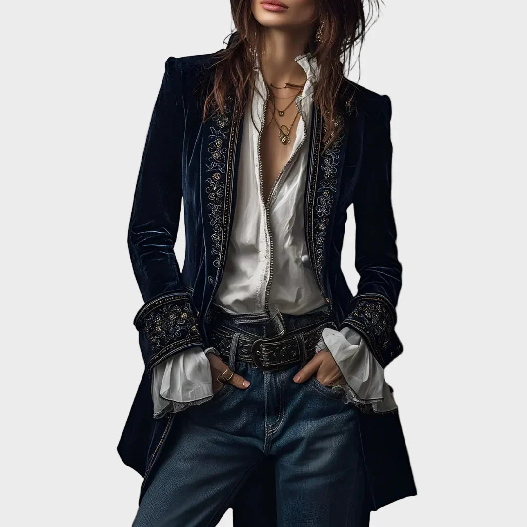 Σοφία - Βελούδινο Σακάκι με Κέντημα