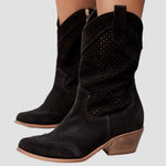 Ξένια - Μοντέρνες Καουμπόικες Μπότες από Τζιν με Πλαϊνό Φερμουάρ