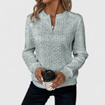 Παγώνα - Γυναικεία ζακέτα με φερμουάρ και πλεκτό σχέδιο για κομψή άνεση
