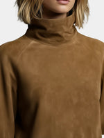 Δήμητρα - Φαρδύ μίνι φόρεμα από σουέτ με ψηλό γιακά